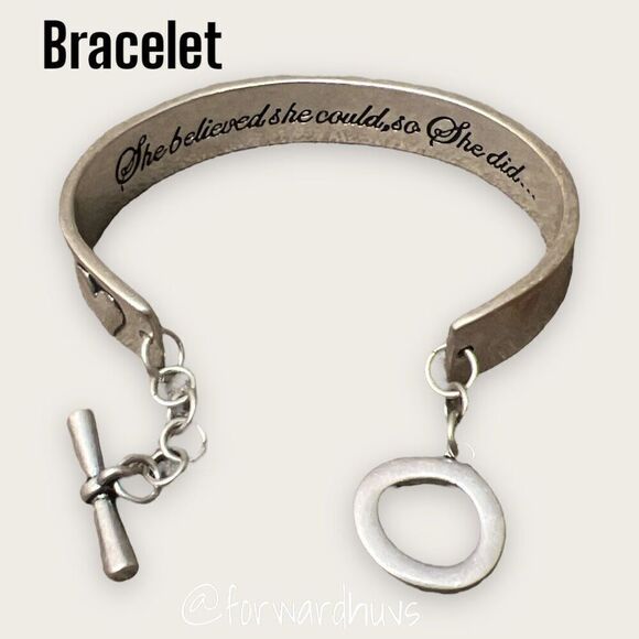 Premier Designs | She Believed She Could So She Did… | Silvertone Bracelet - Picture 4 of 7